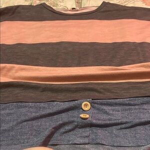 Striped Women's Tunic - Pink and Blue